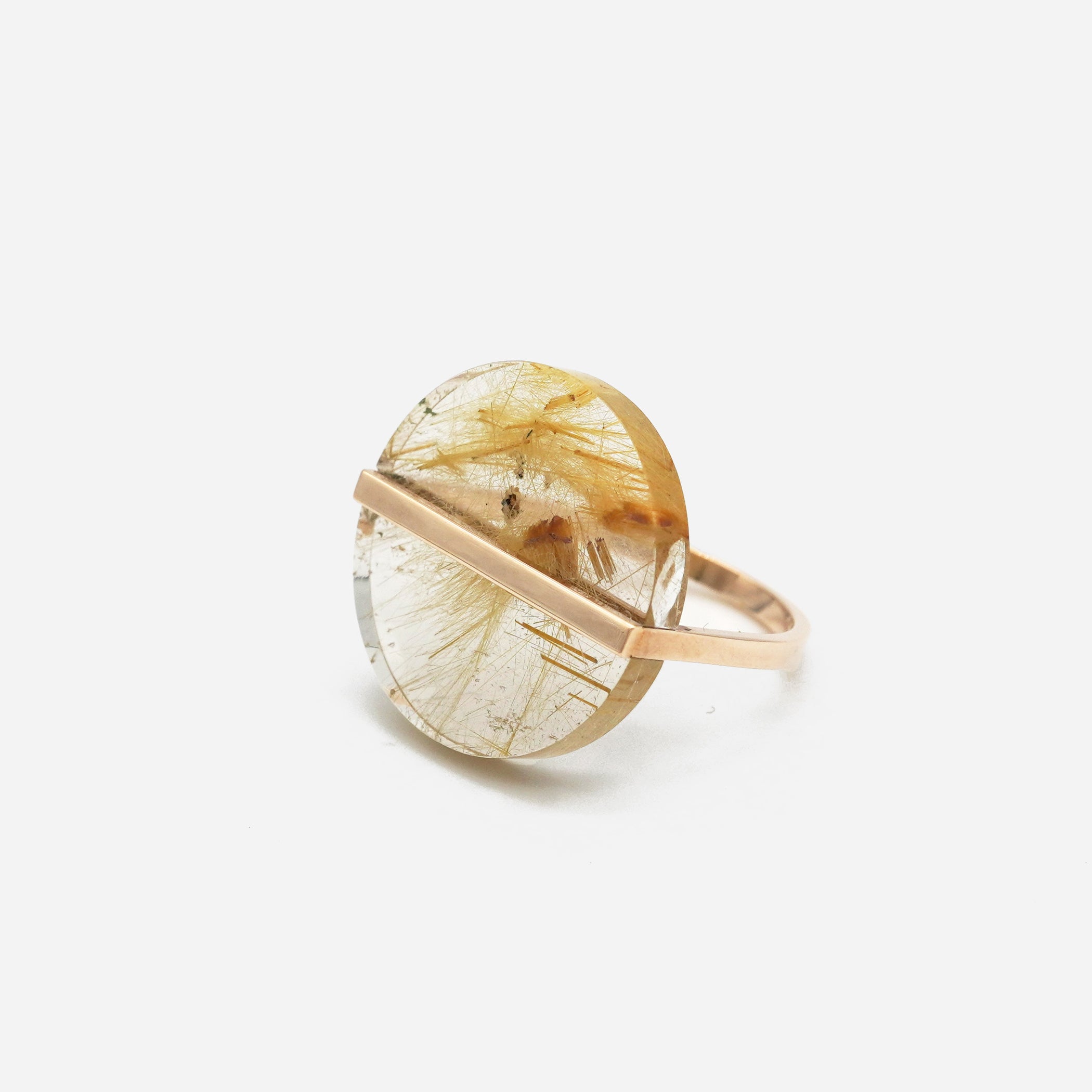 SLICE RING RUTILATED QUARTZ #738