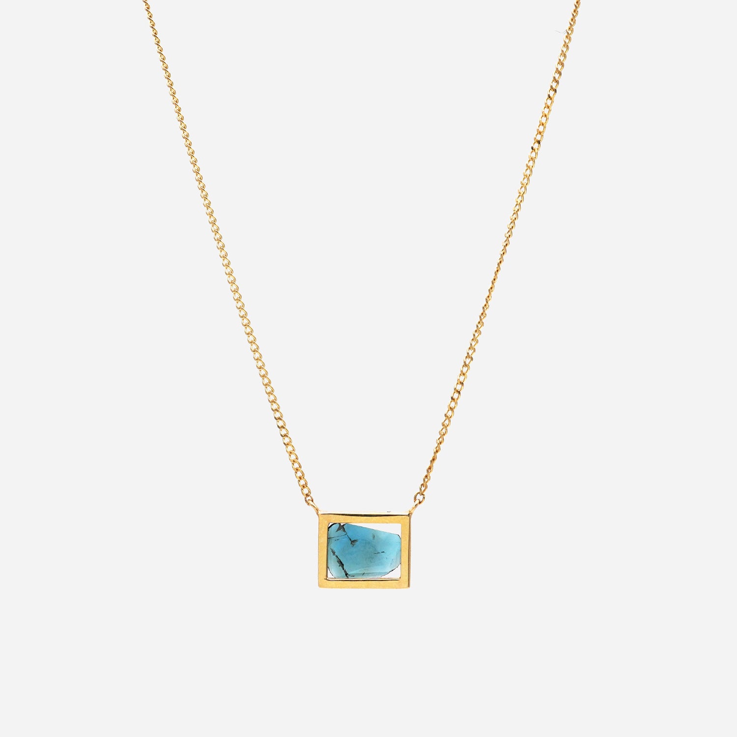 SLICE DIAMOND NECKLACE BLUE #2763
