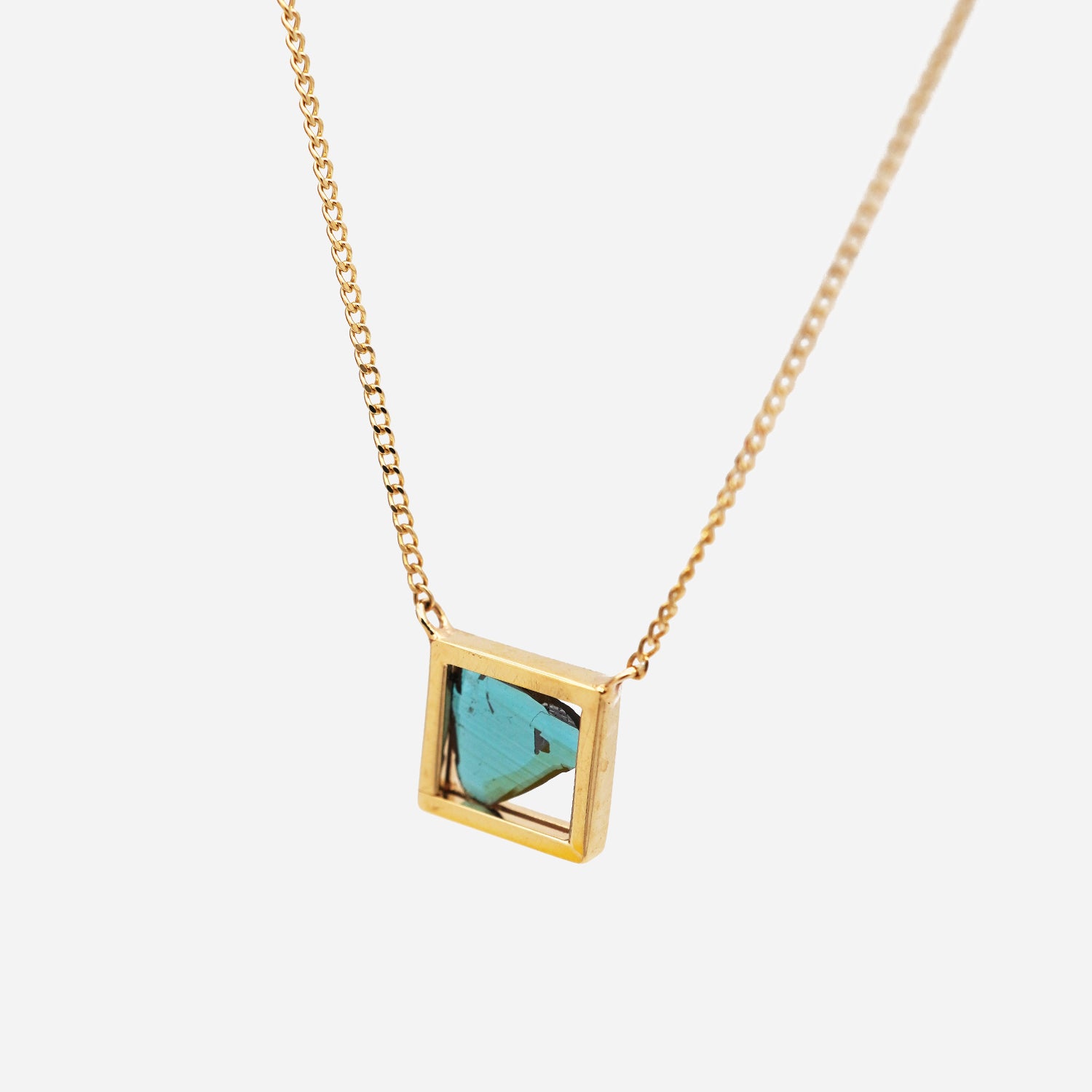 SLICE DIAMOND NECKLACE BLUE #2765
